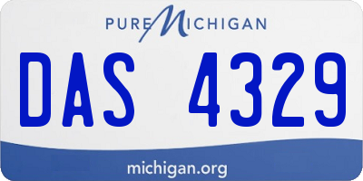 MI license plate DAS4329