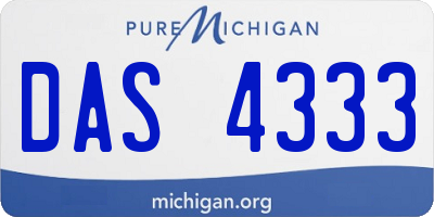 MI license plate DAS4333