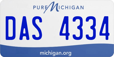 MI license plate DAS4334