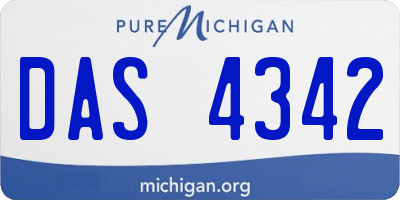 MI license plate DAS4342