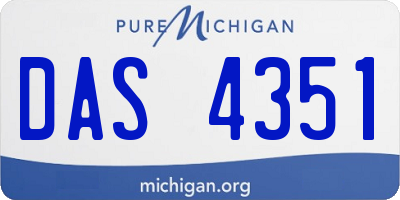 MI license plate DAS4351