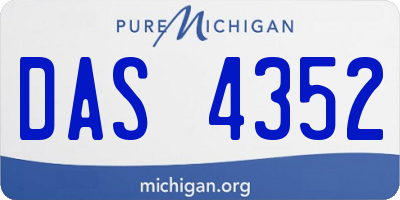 MI license plate DAS4352