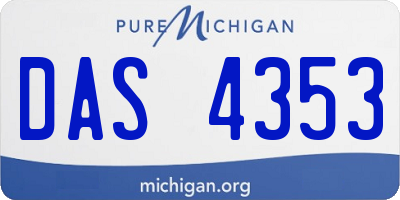 MI license plate DAS4353