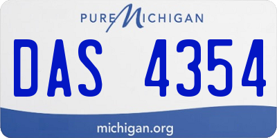 MI license plate DAS4354
