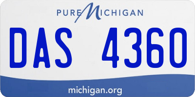 MI license plate DAS4360
