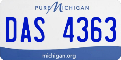 MI license plate DAS4363