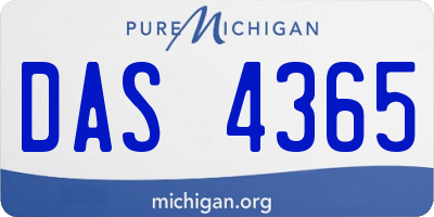 MI license plate DAS4365