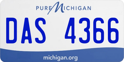 MI license plate DAS4366