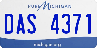 MI license plate DAS4371