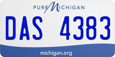 MI license plate DAS4383
