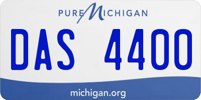 MI license plate DAS4400