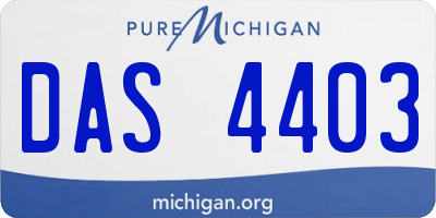 MI license plate DAS4403