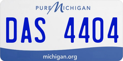 MI license plate DAS4404