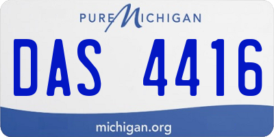 MI license plate DAS4416