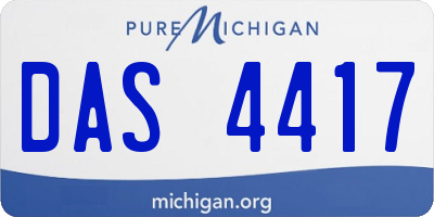MI license plate DAS4417