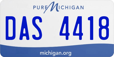 MI license plate DAS4418