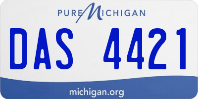 MI license plate DAS4421