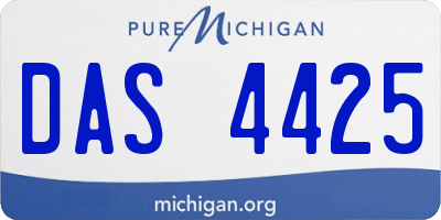 MI license plate DAS4425