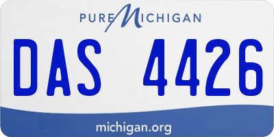 MI license plate DAS4426