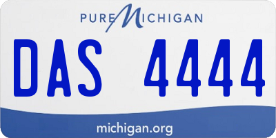 MI license plate DAS4444