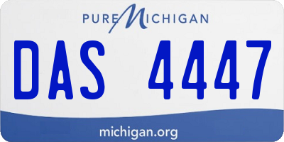 MI license plate DAS4447