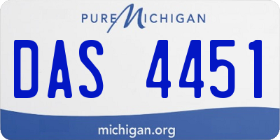 MI license plate DAS4451