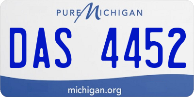 MI license plate DAS4452