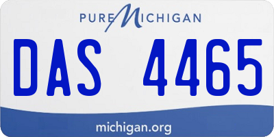 MI license plate DAS4465