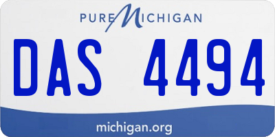 MI license plate DAS4494