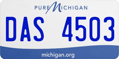 MI license plate DAS4503