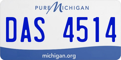 MI license plate DAS4514