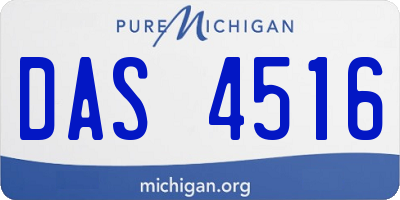 MI license plate DAS4516