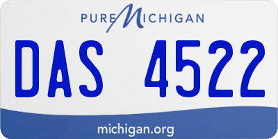 MI license plate DAS4522