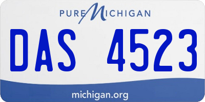 MI license plate DAS4523