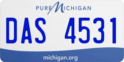 MI license plate DAS4531