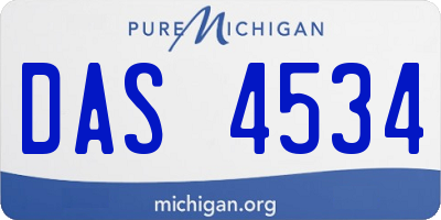 MI license plate DAS4534