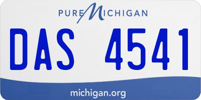 MI license plate DAS4541
