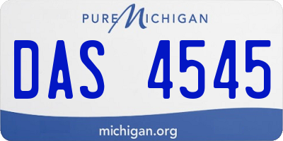 MI license plate DAS4545