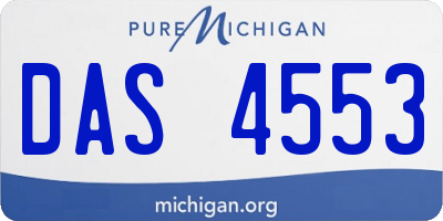 MI license plate DAS4553