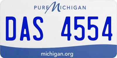 MI license plate DAS4554
