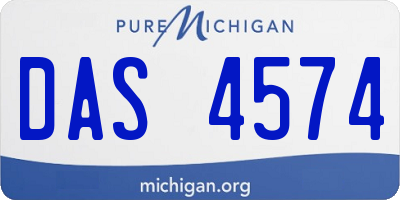 MI license plate DAS4574