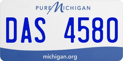 MI license plate DAS4580
