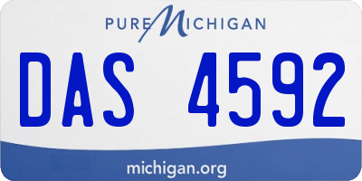 MI license plate DAS4592