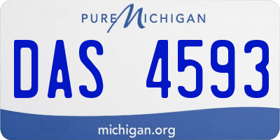MI license plate DAS4593