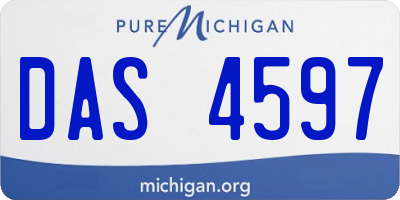 MI license plate DAS4597