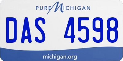 MI license plate DAS4598