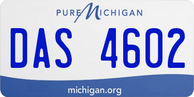 MI license plate DAS4602