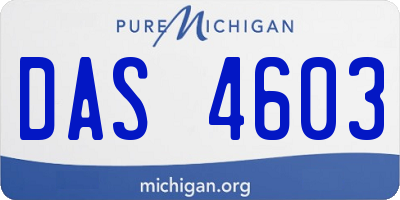 MI license plate DAS4603