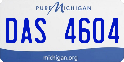 MI license plate DAS4604