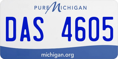 MI license plate DAS4605